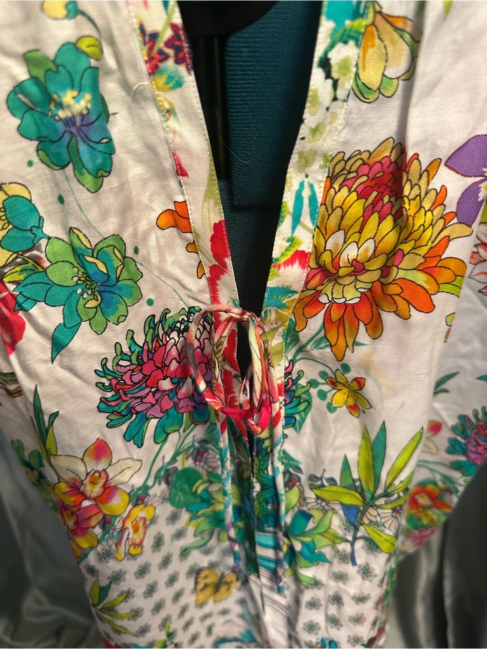 Johnny Was white Floral Print Kimono XL - Picture 3 of 7